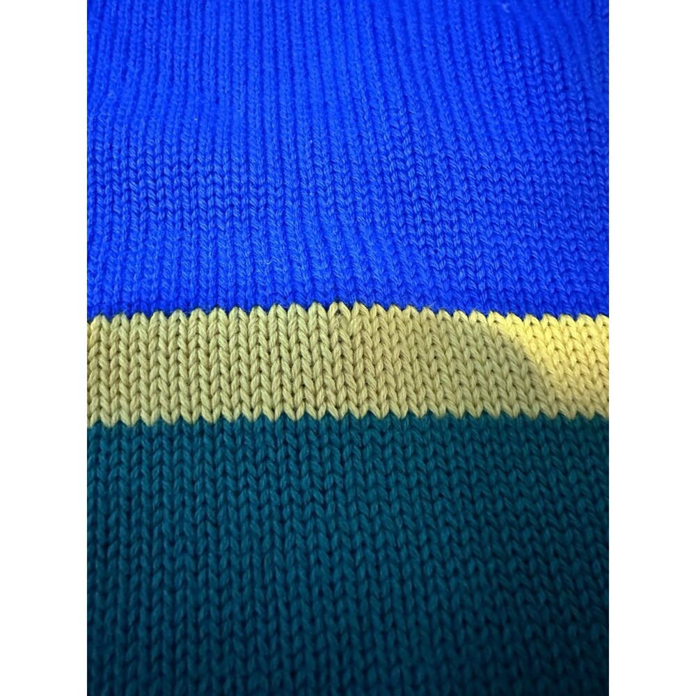 Polo Ralph Lauren Green Blue Striped Cotton Sweater Colorful Preppy XL Mens - Picture 6 of 14